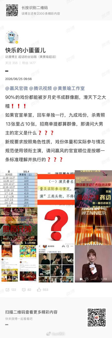 黄景瑜家也在维权说大男主90％戏份 