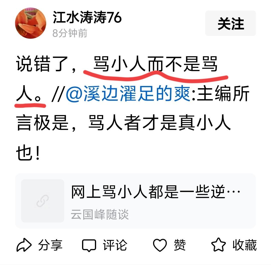 骂小人而不是骂人？
回：
怎么骂？
小人啊！你不是人啊！
我骂的不是人，
骂的是
