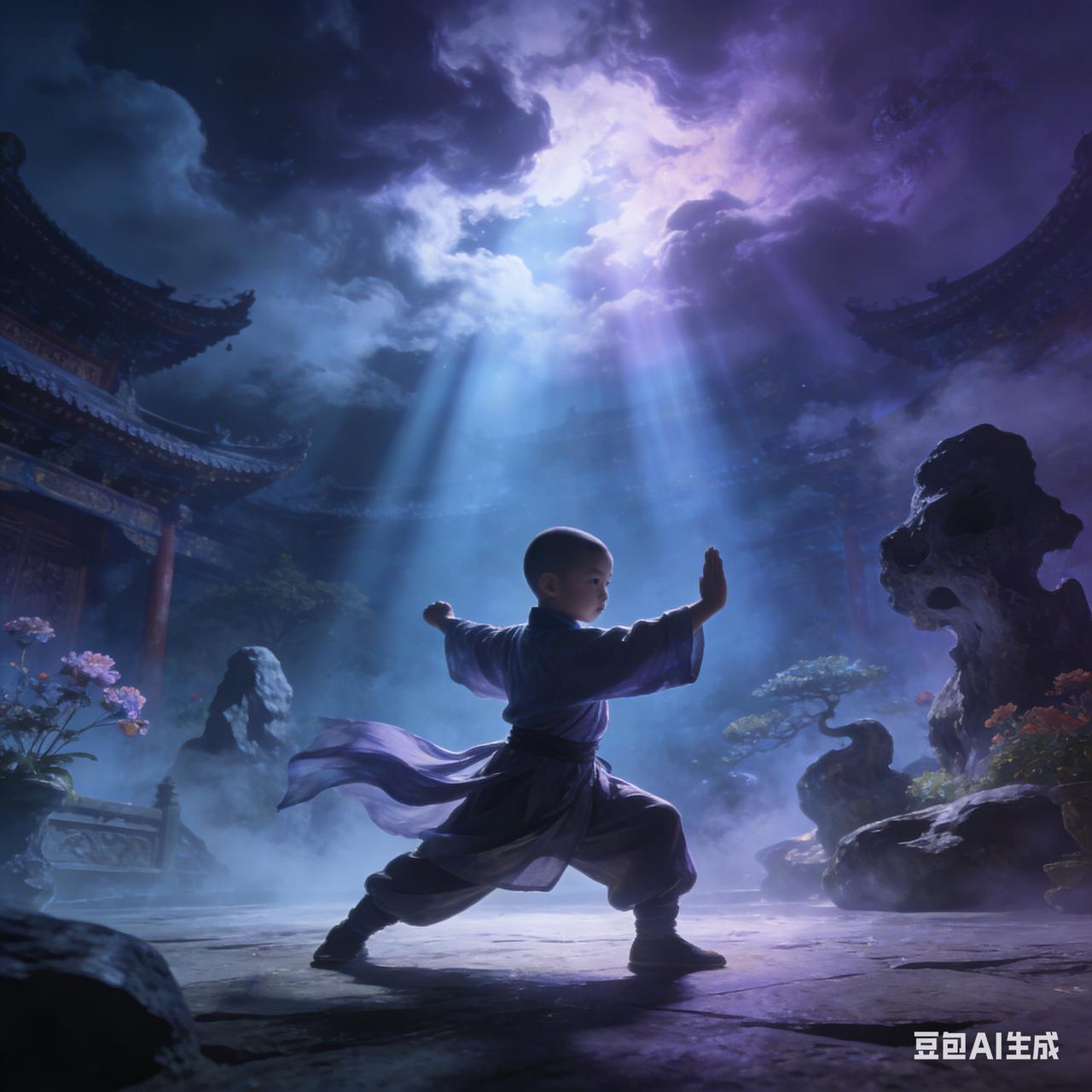 很久以前，在元朝年间，青城山上清观来了一位衣衫褴褛的农夫，带着一个七八岁的男孩。