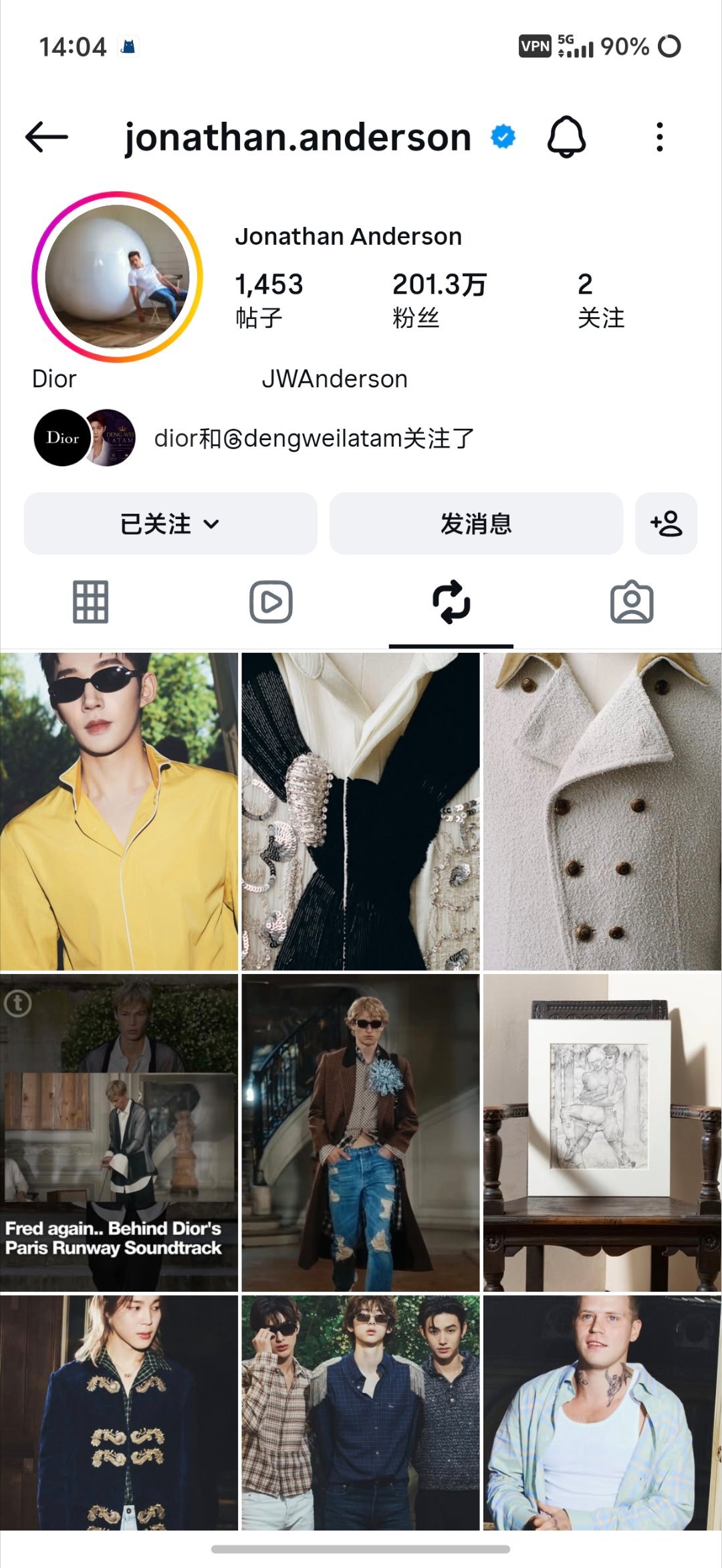 JWA又转发他的灵感缪斯了～这个邓为还是太牛逼了邓为巴黎时装周 ·迪奥品牌大使邓