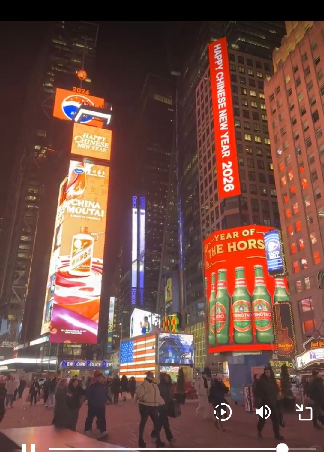 纽约时代广场 Happy Chinese New Year！！（写对了） 