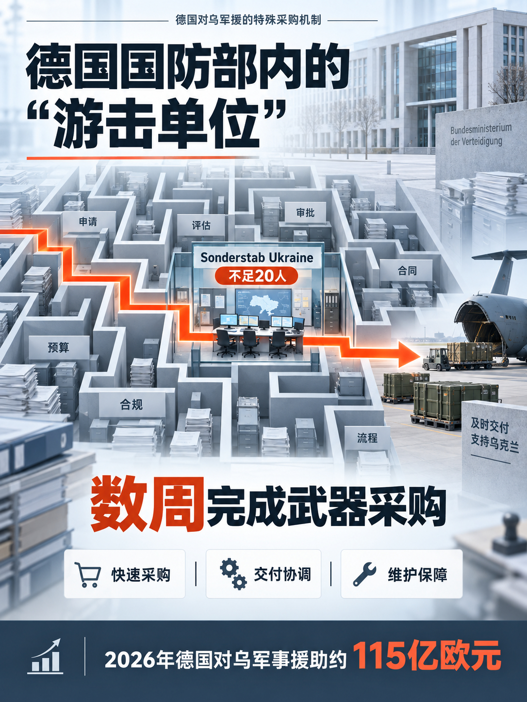 德国国防部内设"游击单位" 数周内为乌克兰完成武器采购德国国防部内设有一个名为"