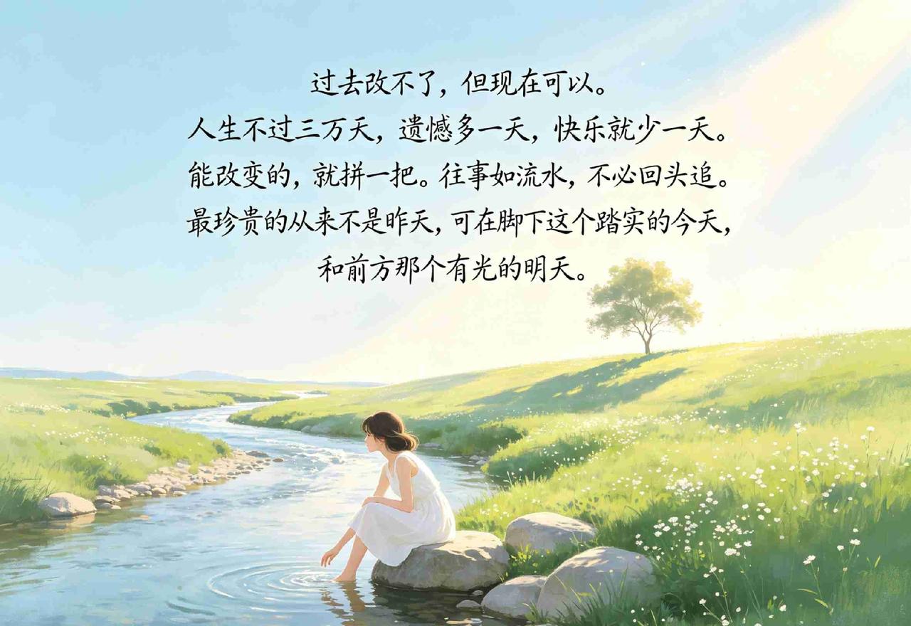 过去改不了，但现在可以。人生不过三万天，遗憾多一天，快乐就少一天。能改变的，就拼