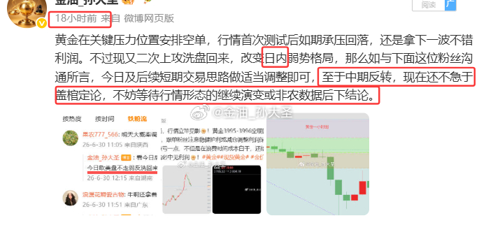 昨日美盘冲高后回落，今日早盘又重新跌回4000下，是不是验证了老孙昨日提醒大家"