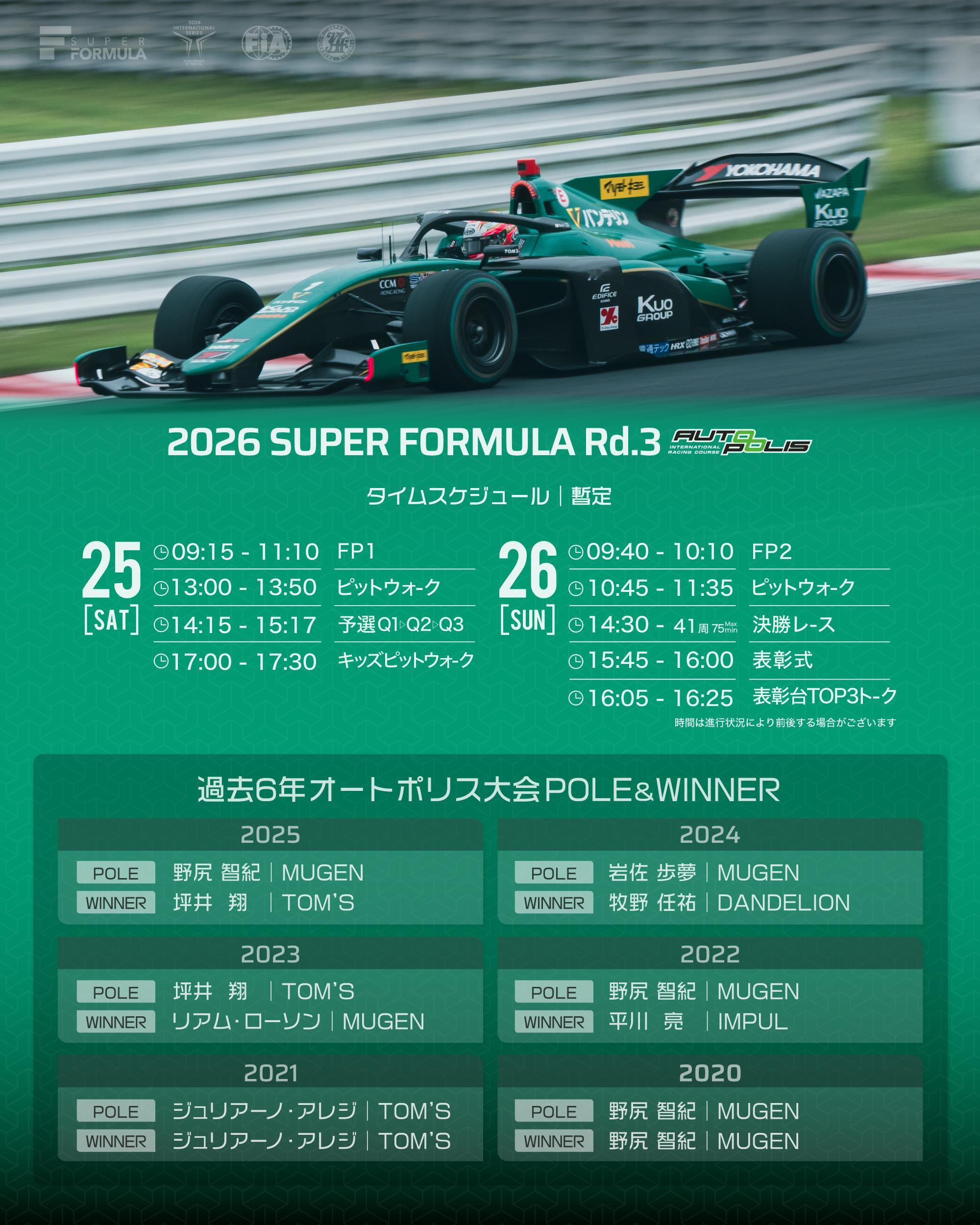 Super Formula九州大会预告~日本Super Formula本周末将前