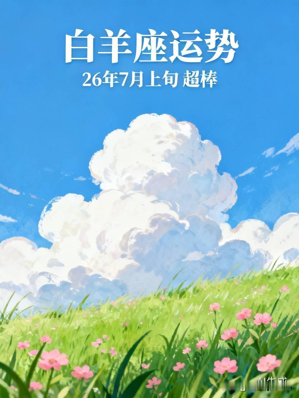 26年7月上旬，白羊座运势超棒。本身赤诚热忱、待人真诚的白羊，这份纯粹为自己积攒
