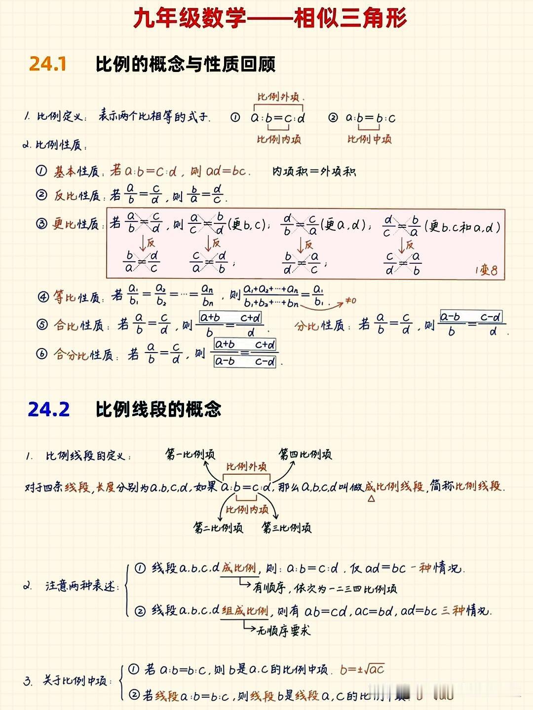 【相似三角形全章知识点总结】
《相似三角形》这章内容在中考中一般不会单独拿出来考