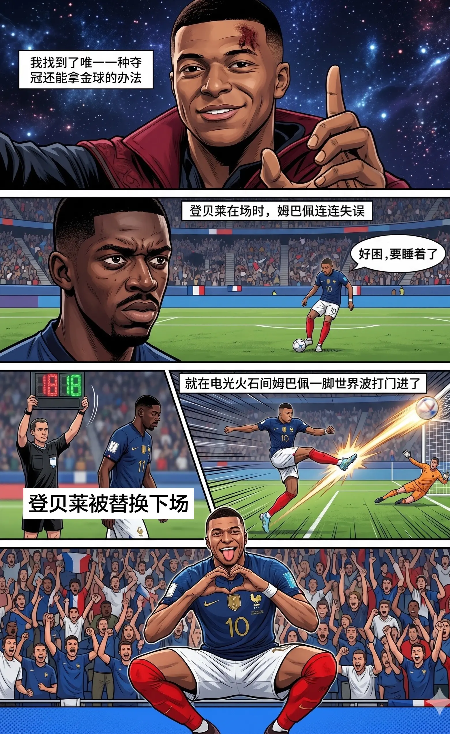 姆巴佩找到了夺冠还能拿金球的方法。