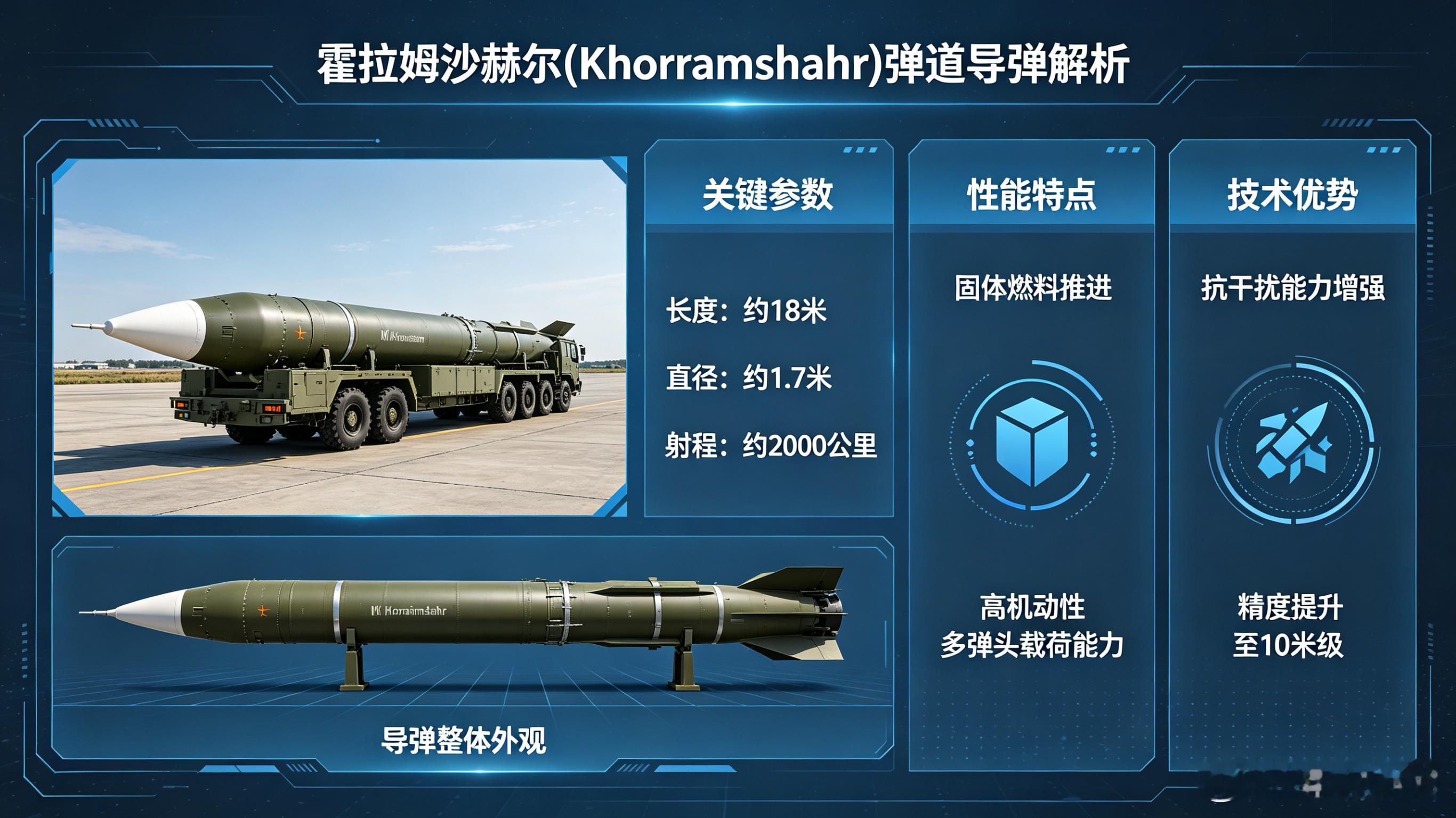 每天认识一件兵器“霍拉姆沙赫尔-4”（Khorramshahr-4）弹道导弹装备
