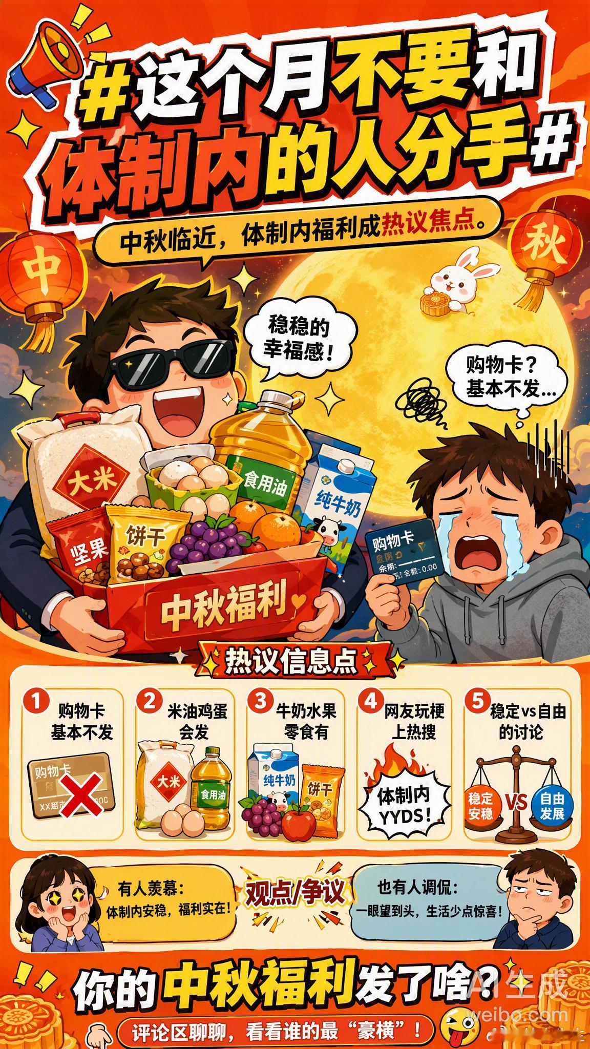 这个月不要和体制内的人分手临近中秋，这个话题突然冲上热搜，网友们玩梗玩得飞起👇