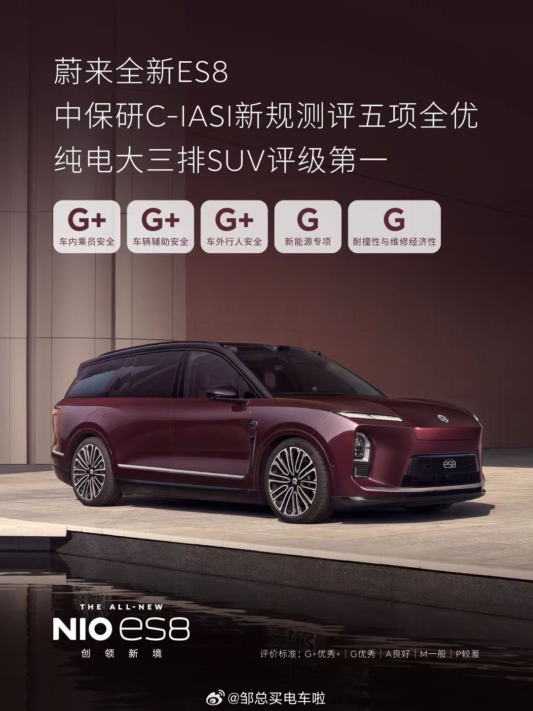 此刻，有网友戏称：这是最难全损的一代ES8邹总买电车啦蔚来es8新能源汽车﻿ ﻿