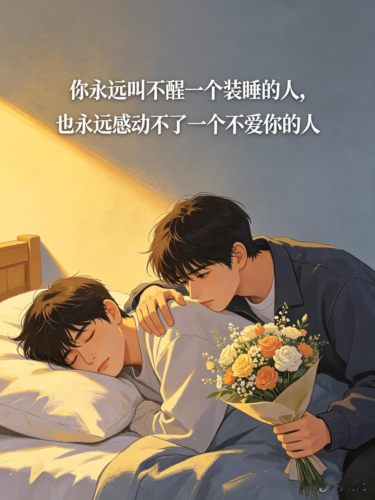 你永远叫不醒一个装睡的人，也永远感动不了一个不爱你的人。真的。