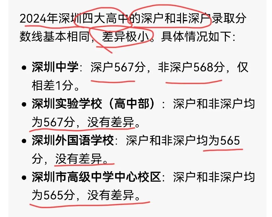 先说中考和高考阶段吧，对于学习好的学生来说，你是深户或非深户完全没有差别！
四大