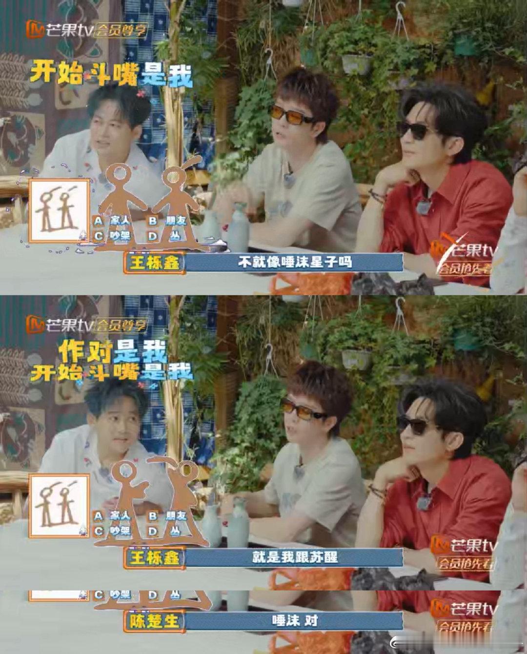 王栎鑫苏醒cue俩人吵架梗救命！王栎鑫苏醒的吵架梗都刻进骨子里了，猜个字都能联想