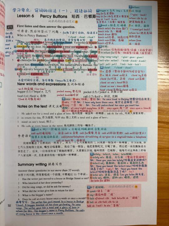 新概念英语第二册lesson6-10课本笔记（整本
