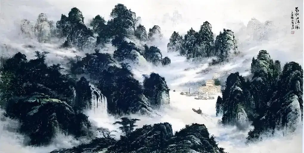 人民大会堂悬挂的陈清泉 国画作品《气壮山河》 