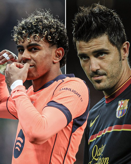 拉明·亚马尔成为自2010-11赛季大卫·比利亚（23球）以来，首位在巴塞罗那单