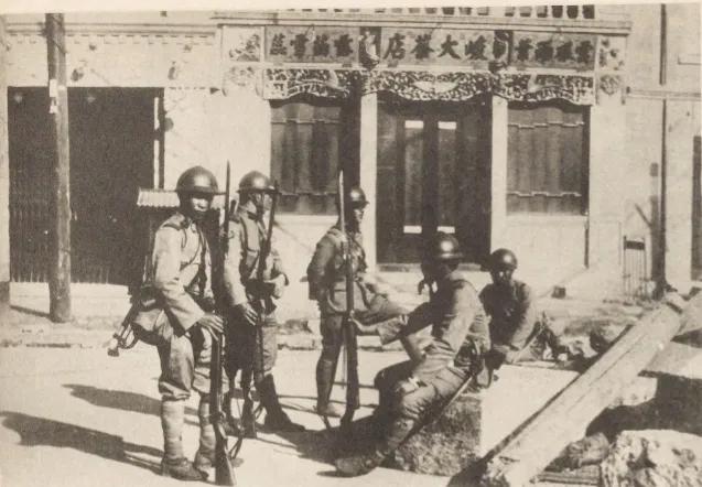 1931年，九一八事变后占领奉天（沈阳）的日军。