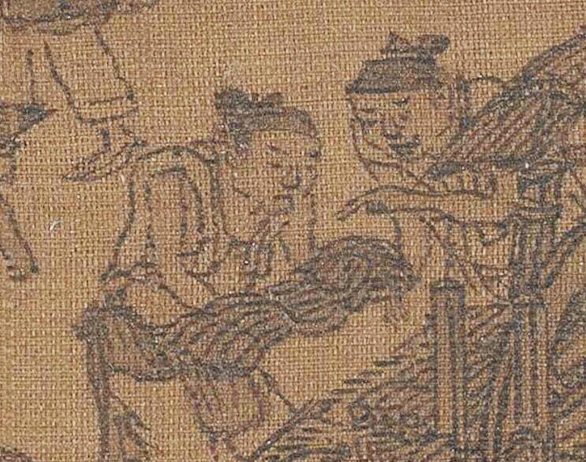 你见过宋代的运钞车吗？在张择端《清明上河图》中虹桥一端十千脚店门口有一辆独轮车，