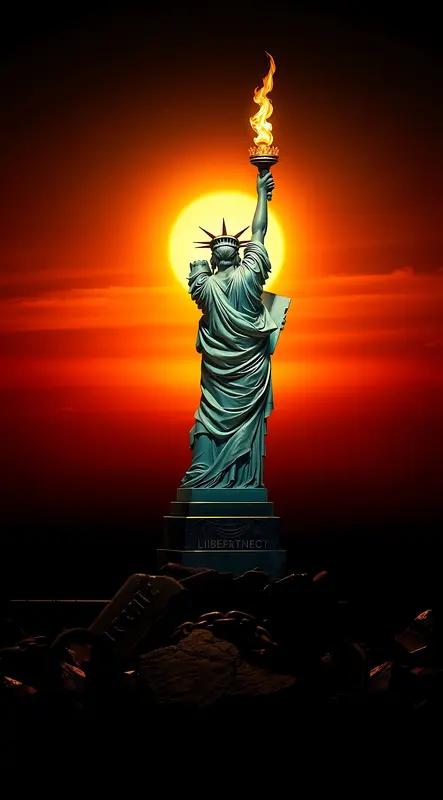 在现代文明语境下，竟有国家能肆意对另一个主权国家发动战争。所谓自由女神手中的火炬