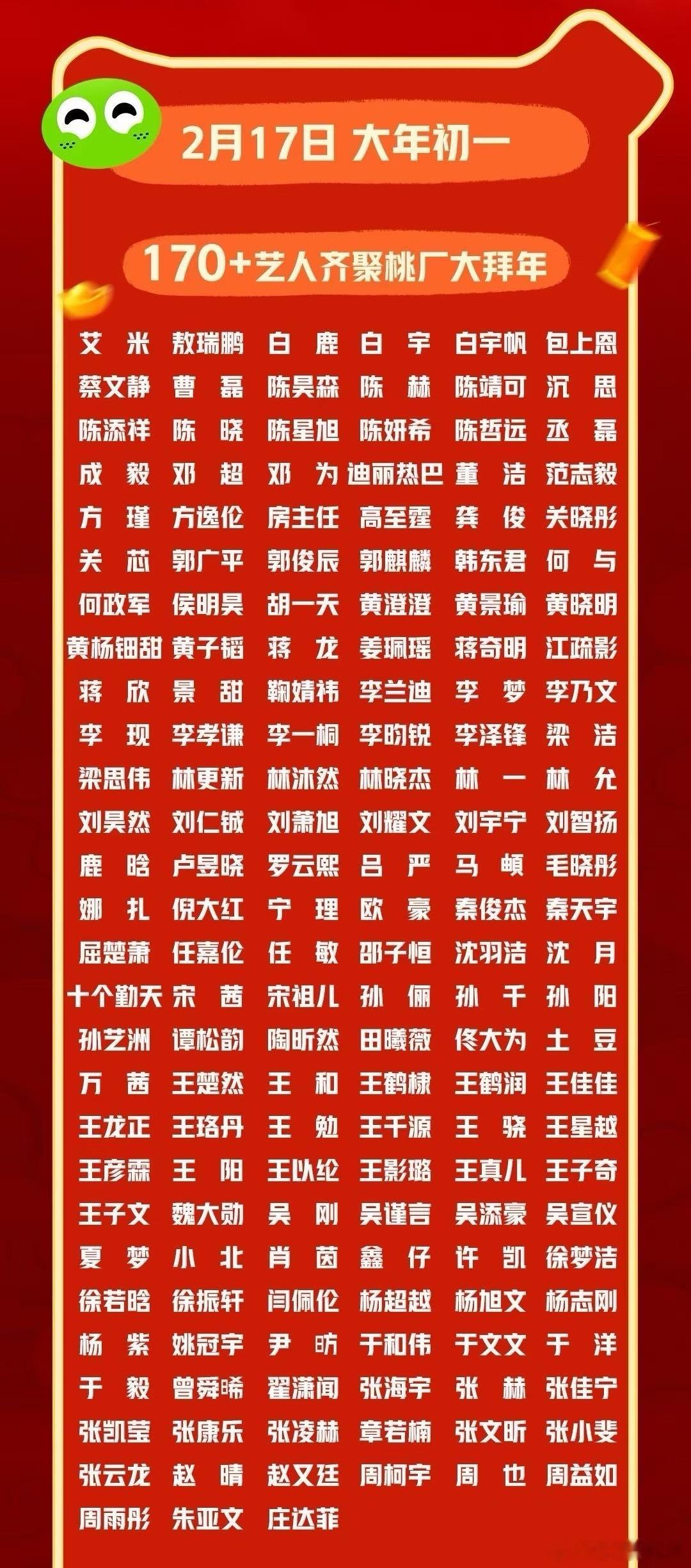 我的首页即将被美貌刷屏预警！170+明星轮流来拜年，这是什么神仙配置？桃厂你是懂