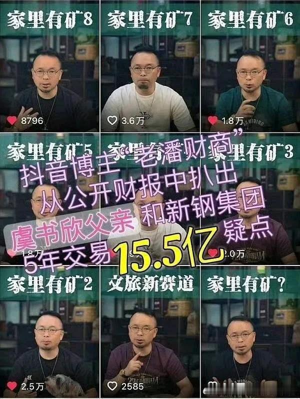 有博主已经在扒虞书欣父亲的起家疑点了
其实说白了，就是靠铁矿吸血普通老百姓
有兴