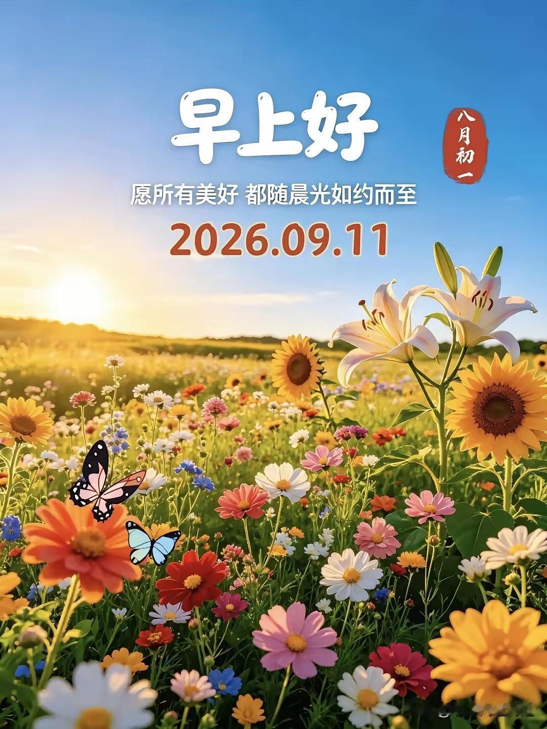 今天是9月11日，农历八月初一，四季轮回，时光匆匆，七月孟秋已结束，八月仲秋已来