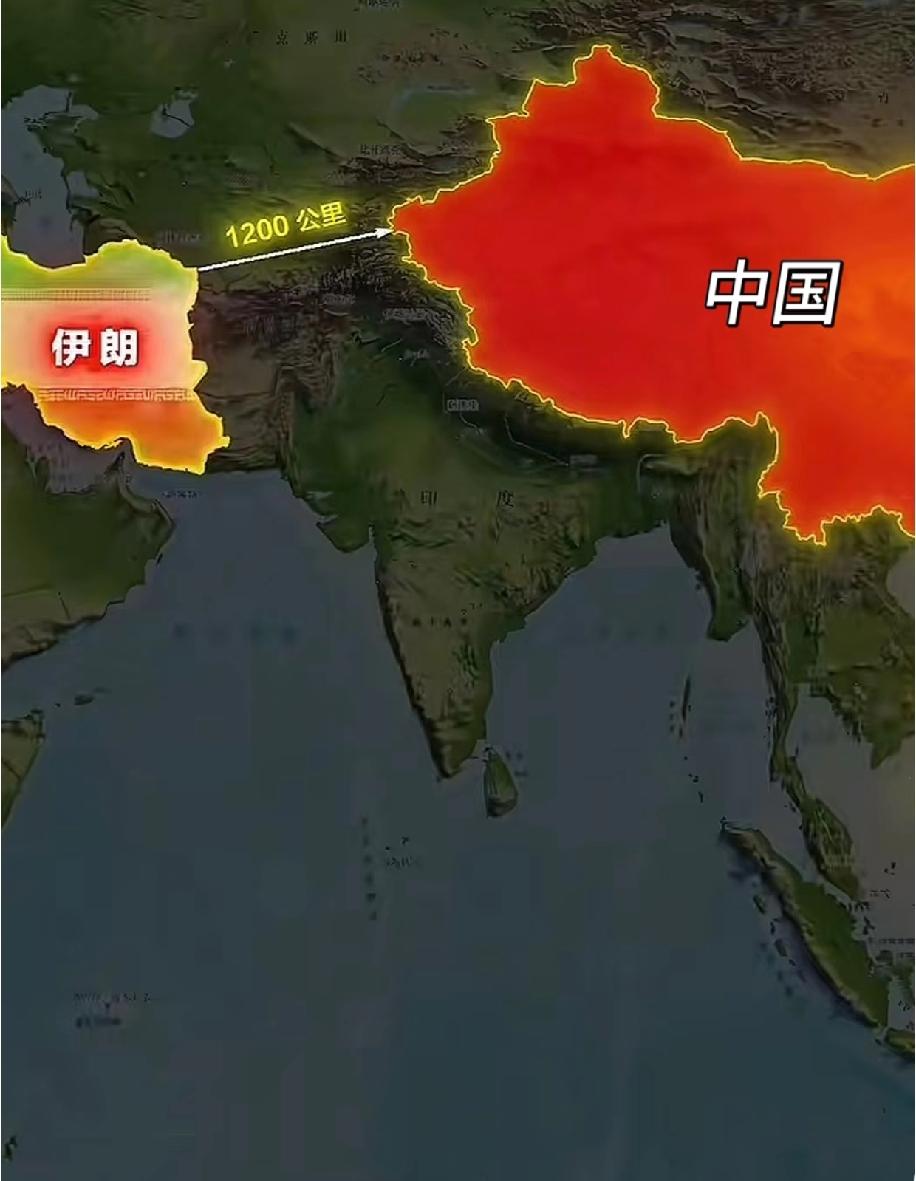 真没想到伊朗离咱们国家的直线距离居然这么近！一直以为伊朗是远在中东的国家，隔着千
