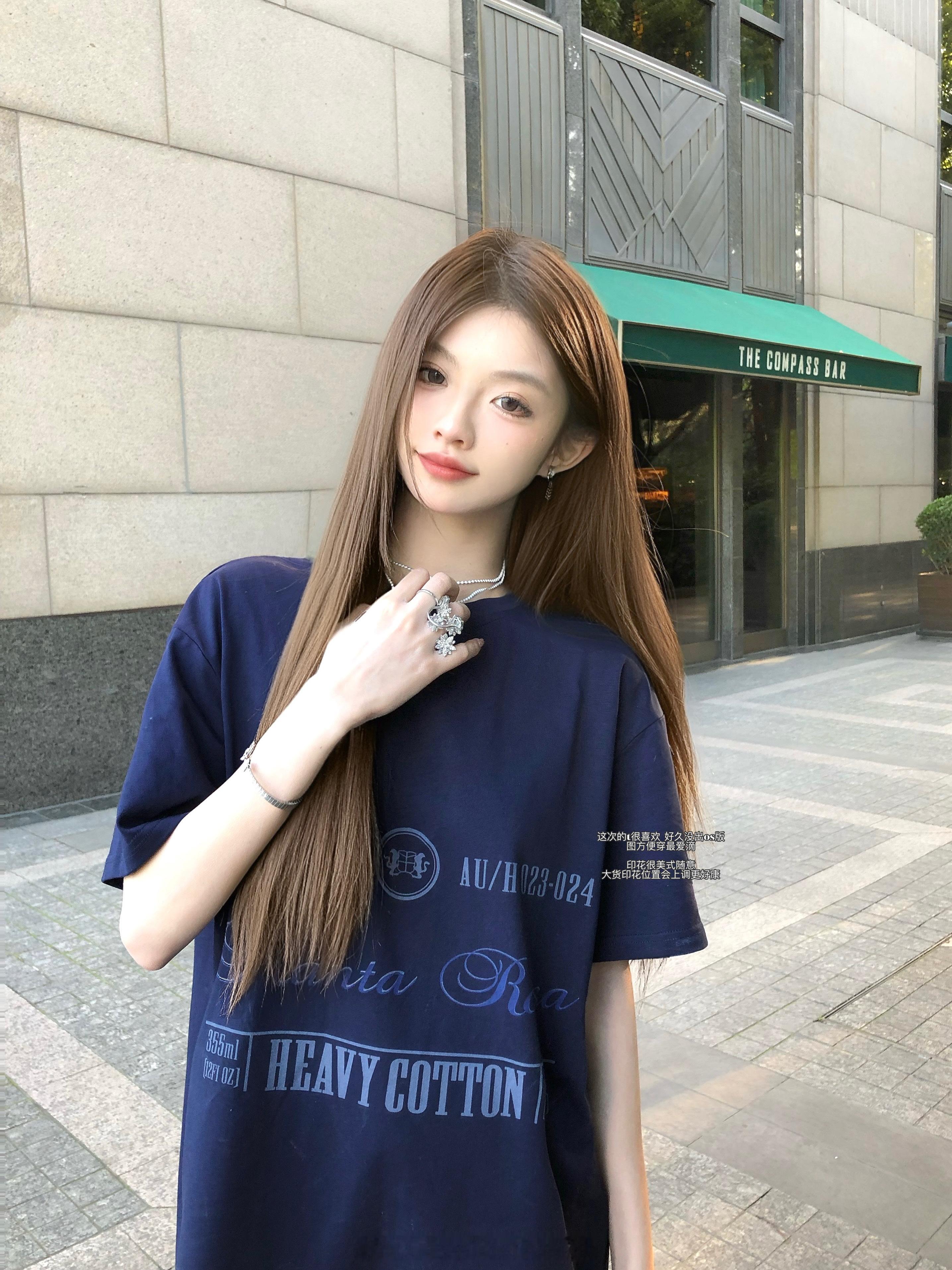 超爱这期t/纸片人感印花美式时髦感 喜欢哪个色滑1- ​​​