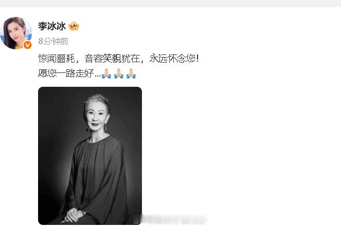李冰冰悼念施南生 李冰冰悼念施南生: “惊闻噩耗，音容笑貌犹在，永远怀念您！”施