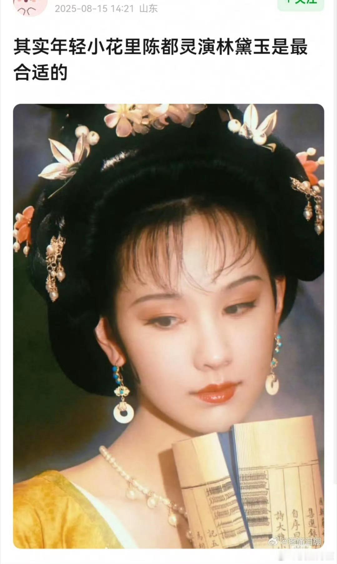 我只是希望新红楼能够选演黛玉的演员而不是选演陈晓旭的演员（不是说陈晓旭不好的意思