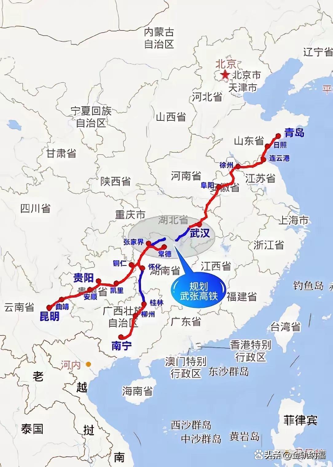 湖南又规划了一条高铁，武汉到张家界高铁！
这条线路直接绕过了省会长沙，不过对于张