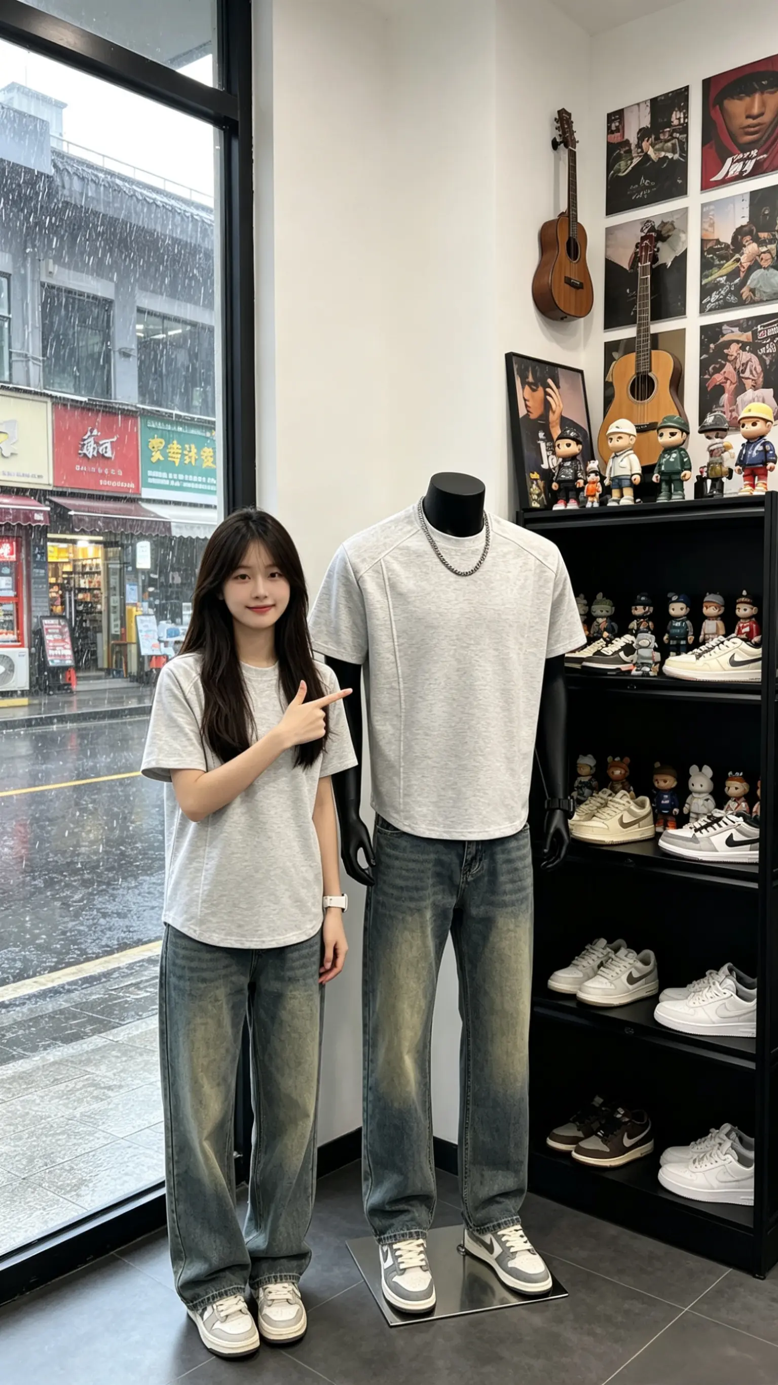 松弛感焊在身上的 t 恤