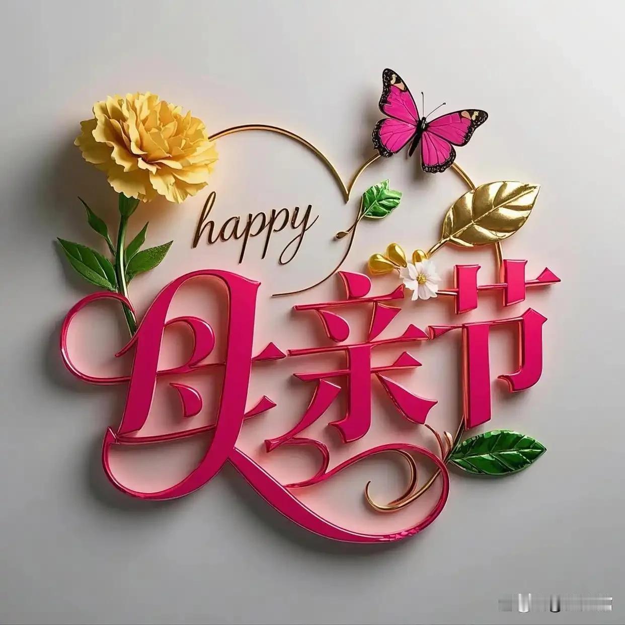 今天母亲节，愿天下母亲心身健康，红颜不老，母仪天下。