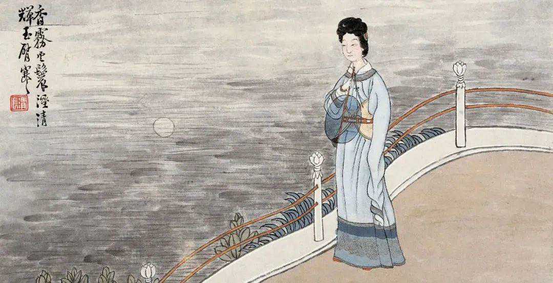 清 任熊 人物册。此开册页共十二页，以仕女、高士为主，其中更有塞外风光与神仙、动