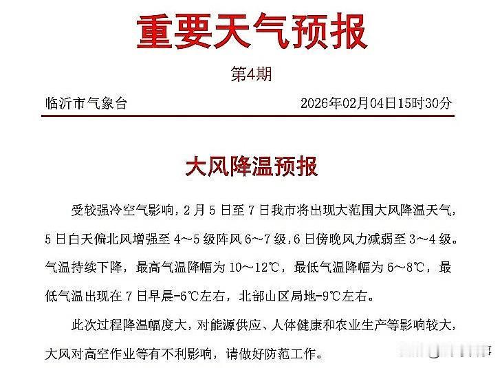 大风+降温马上到！冷空气“到货”临沂！这次真的要冷了

刚刚，市气象台的紧急预报