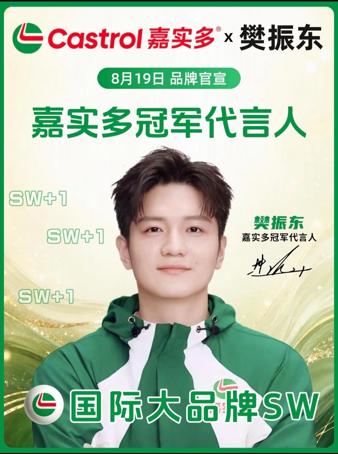 嘉实多终于要来了！
      又一个超级重磅的代言，樊振东以小球之力撼动大大的