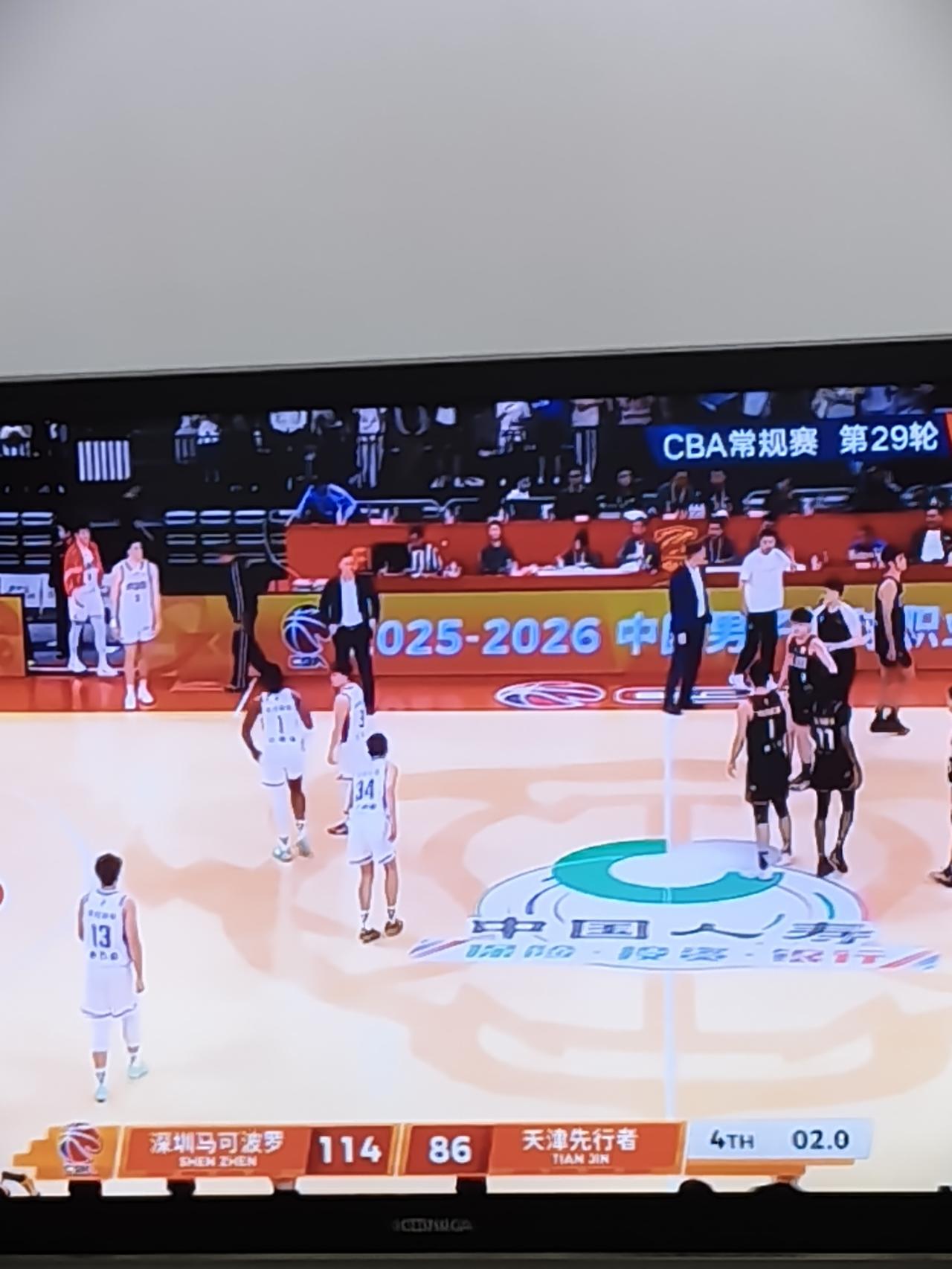 114：86CBA第29轮，深圳马可波罗战胜天津先行者队，分差达到28分，酣畅淋