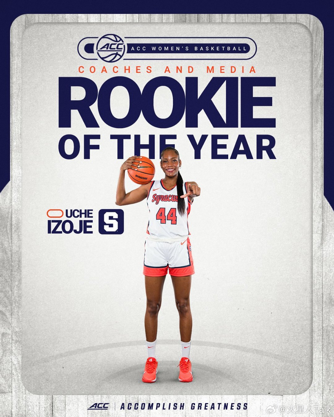 NCAA女篮 2025-2026赛季ACC联盟常规赛表现奖和最佳阵容。    最