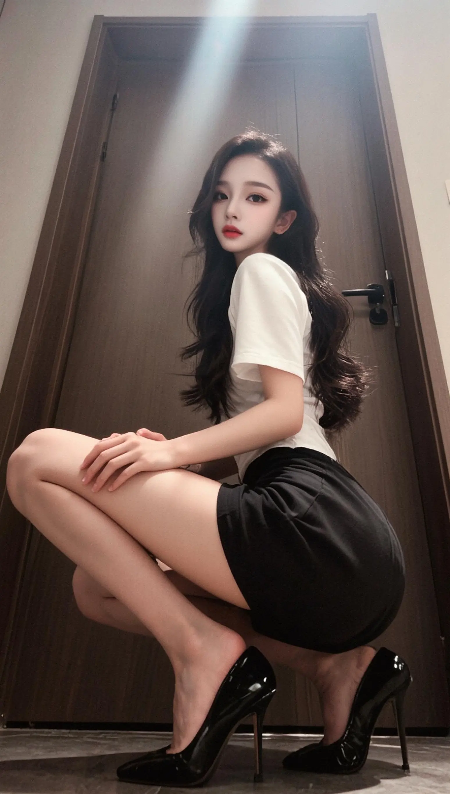 白色衬衫搭配短裤 卧室优雅性感风 高级感人像 纯欲居家风格 女生写真高级感
