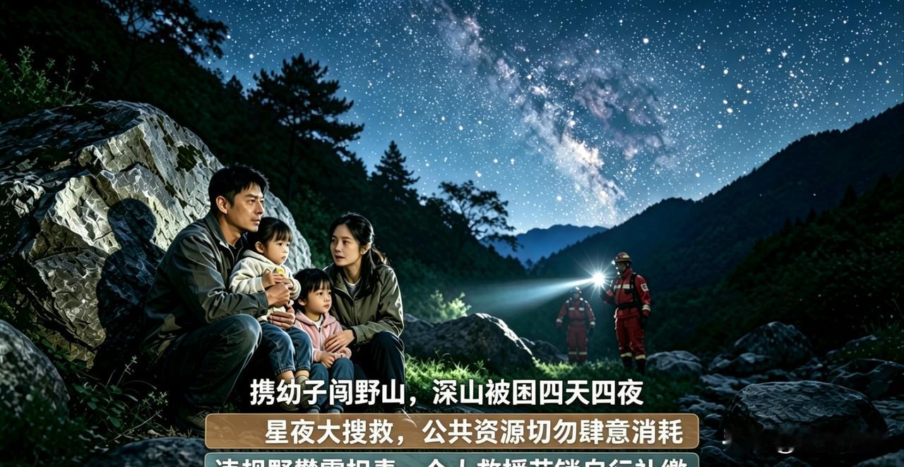 夫妻俩带着9岁的女儿和6岁的儿子，去爬北京门头沟的铁驼山，结果在山里迷路，困了4