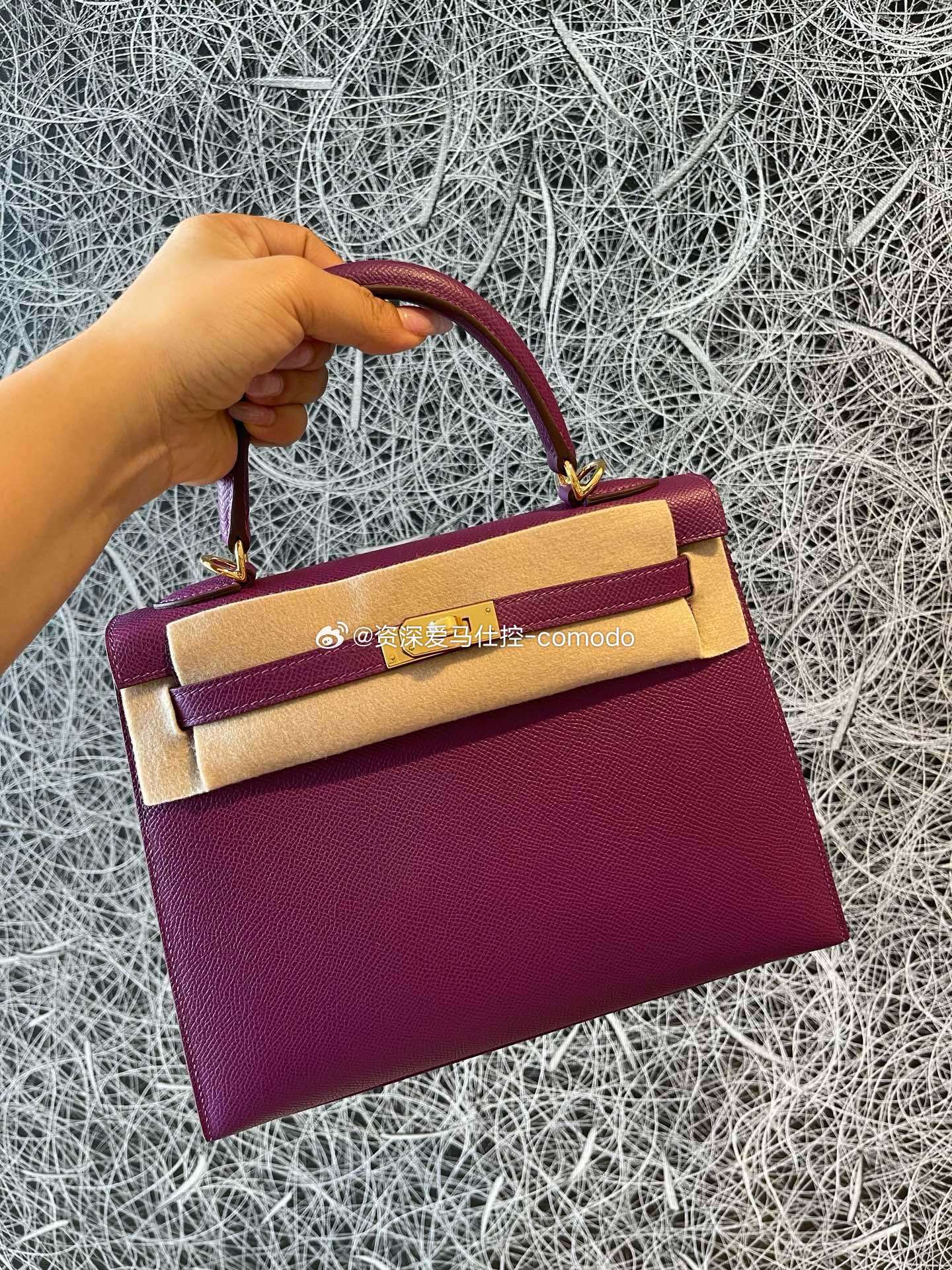 kelly25 海葵紫 金扣 epsom皮 爱马仕hermes ​​​
