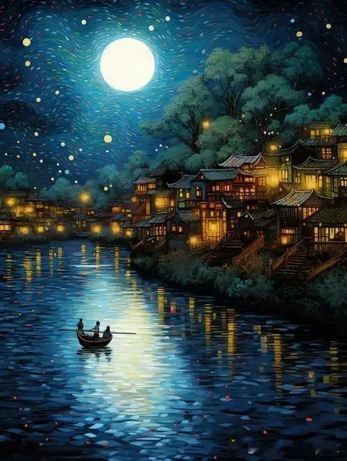《夏夜》
——元.仇远
帘卷薰风夏簟凉，
雨余星斗转苍苍。
流萤飞过无人见，
只