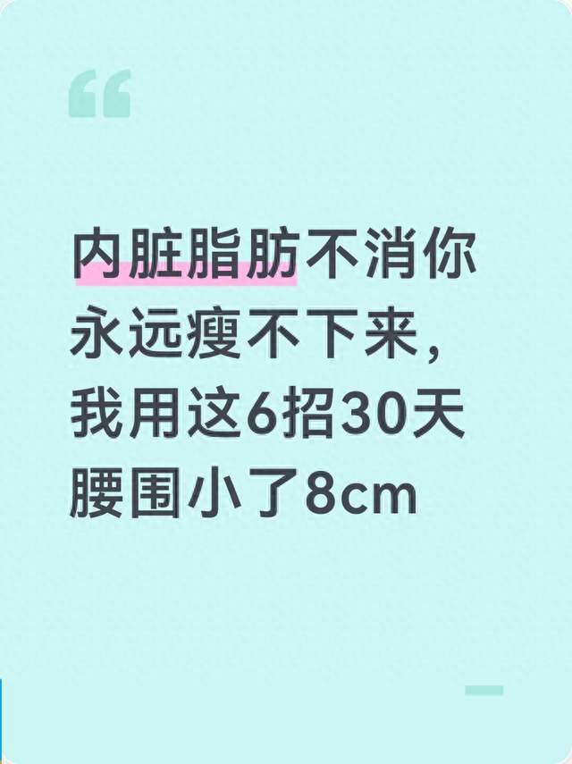 内脏脂肪不消你永远瘦不下来，我用这6招30天腰围小了8cm
