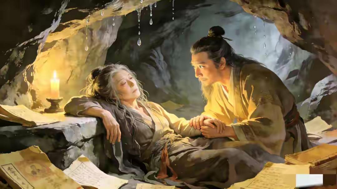 梅超风临终告诉黄药师：她盗走的九阴真经，根本不是全本
 
残阳如血，旷野风急。黄