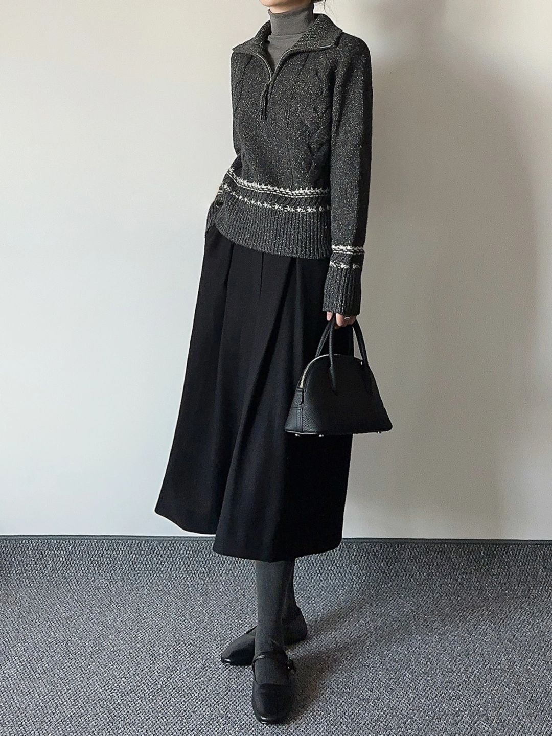 秋冬黑灰色系穿搭！