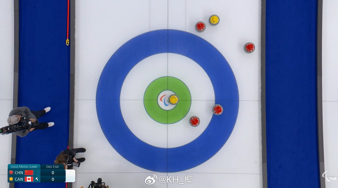 第二局加拿大旋进一分，0-1，这壶停在圆心附近，还是挺厉害的 