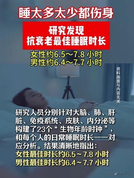 最佳睡眠时长出炉：男7男7女8，你睡够了吗？
终于有科学依据了——睡不够和睡太多