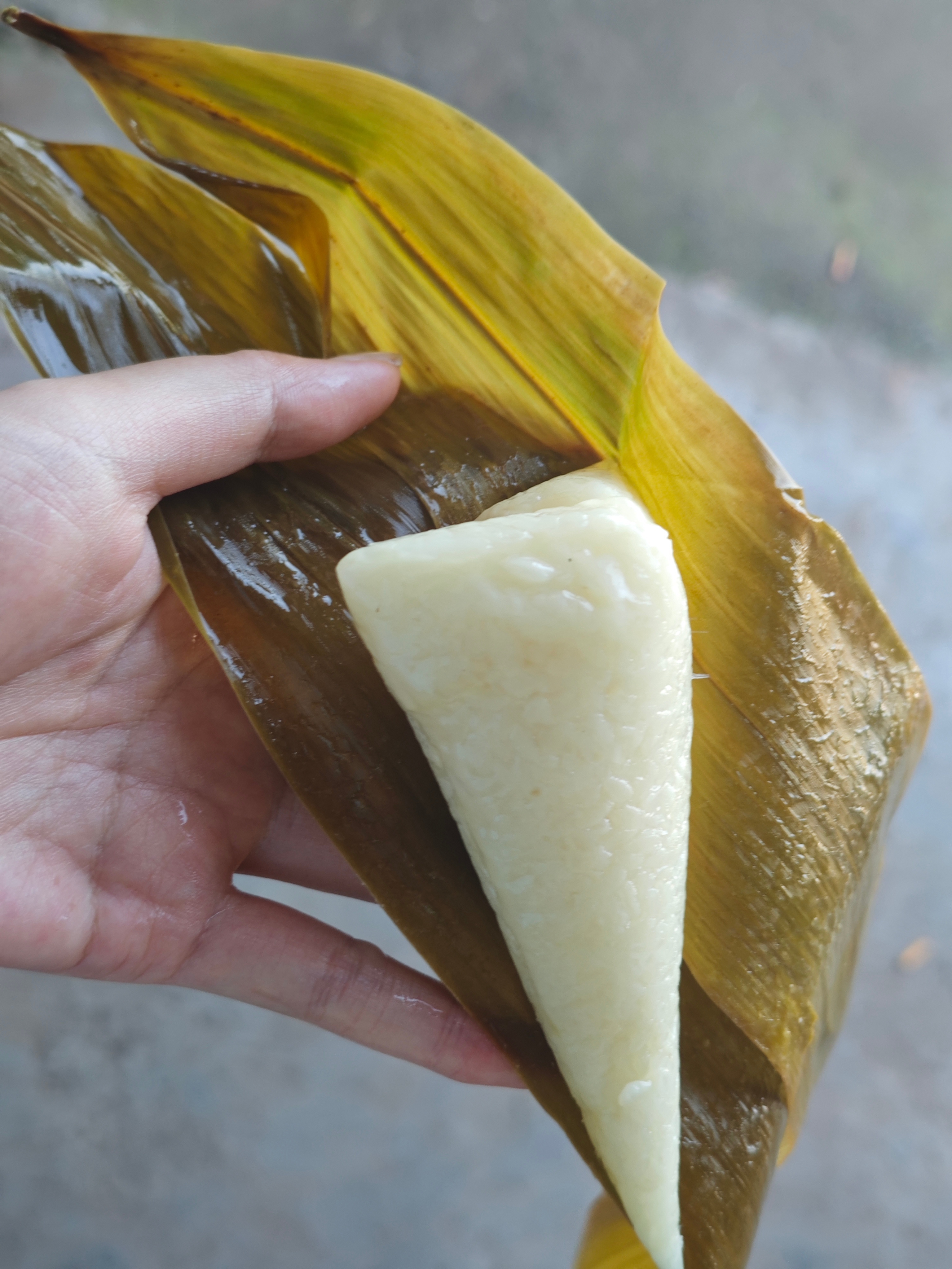吃粽子我只吃白棕蘸红糖 