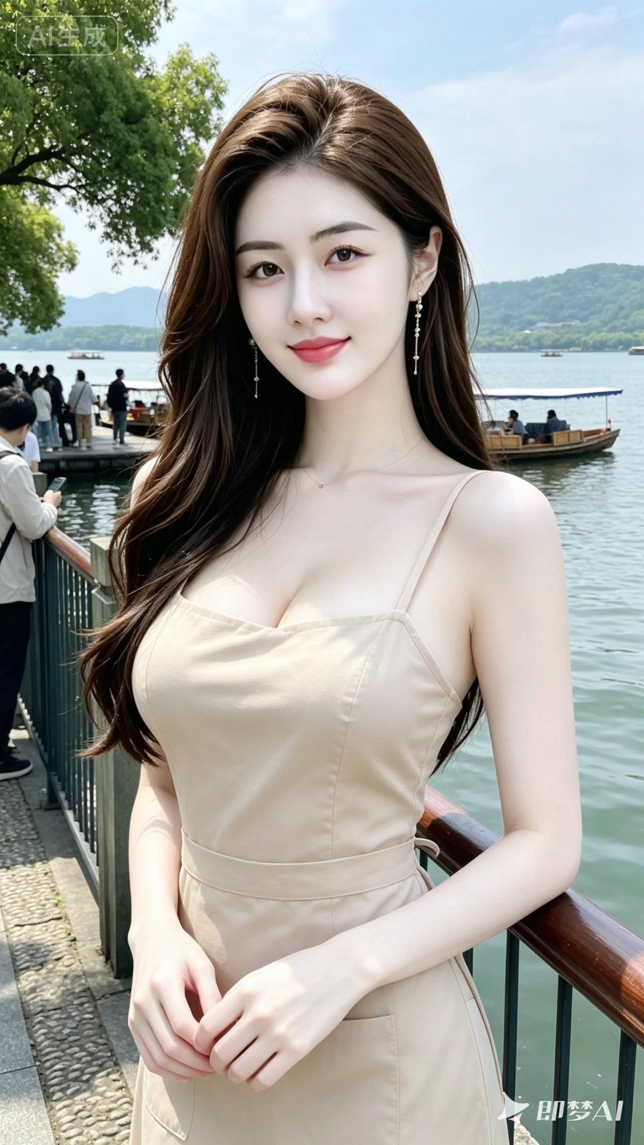 夏日湖畔，清新甜美，优雅动人